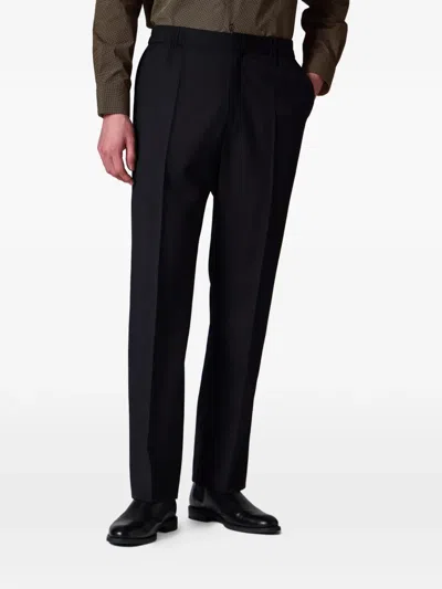 Paul Smith Elasticated-waistband Concealed-fastening Trousers In Black