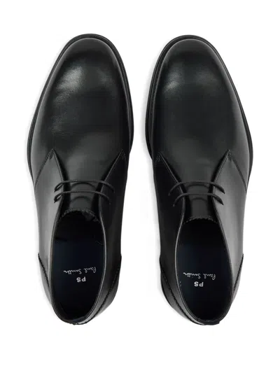 Ps By Paul Smith Lace-up Leather Desert Boots In Black