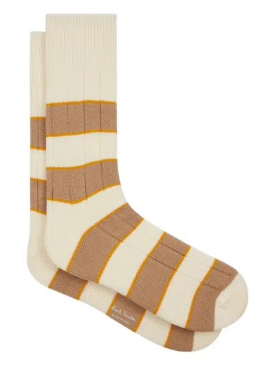 Paul Smith Striped Cotton Socks In Multi
