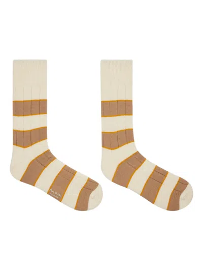 Paul Smith Striped Cotton Socks In Multi