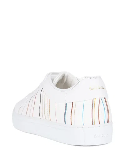 Paul Smith Signature-pinstripe Pattern Low-top Sneakers In White