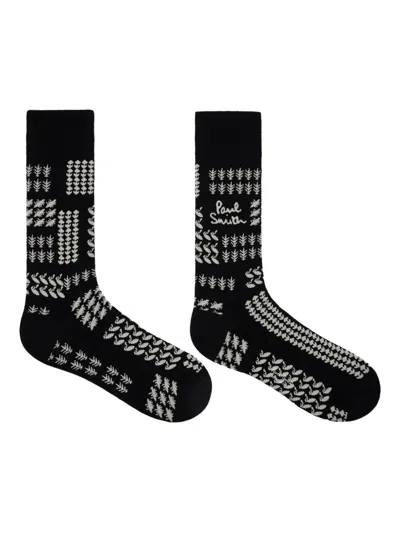 Paul Smith Patterned Socks In Black