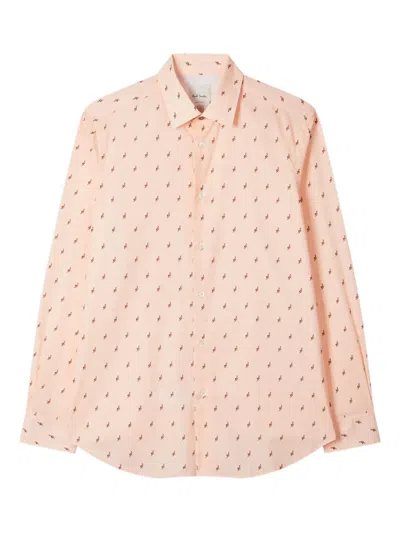 Paul Smith Butterfly-print Shirt In Orange