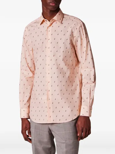 Paul Smith Butterfly-print Shirt In Orange