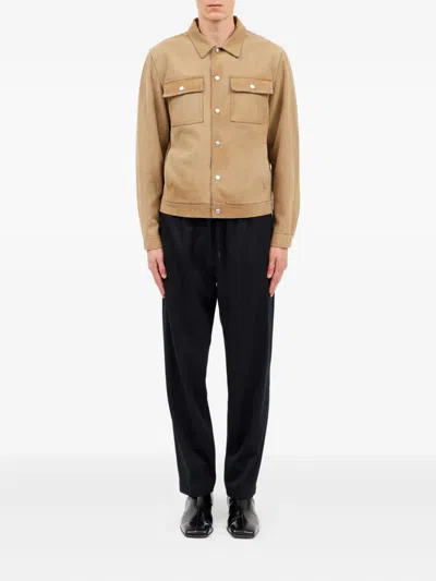Mm6 Maison Margiela Flock Denim Trucker Jacket Sand In Brown