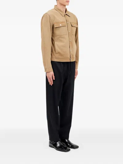 Mm6 Maison Margiela Flock Denim Trucker Jacket Sand In Brown