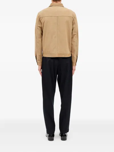 Mm6 Maison Margiela Flock Denim Trucker Jacket Sand In Brown