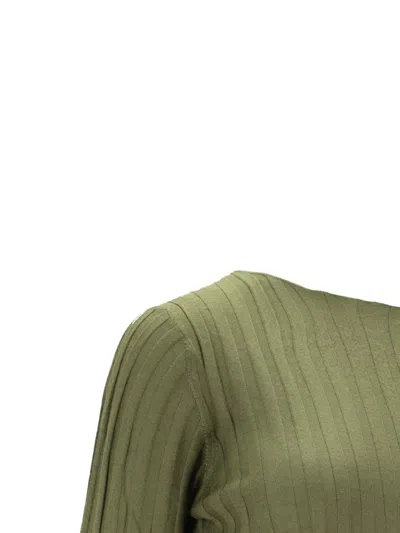 La Rose Ribbed Long-sleeve Top In Brown