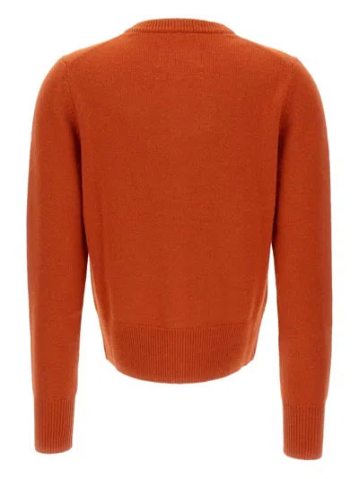 Extreme Cashmere Crew-neck Ribbed Cardigan In Orange