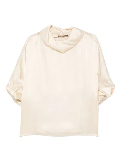 Rochas Cowl-neck Blouse In Neutral