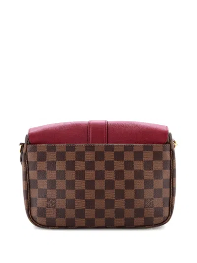 Pre-owned Louis Vuitton Clapton Handbag Damier And Leather Pm Crossbody Bag In Brown