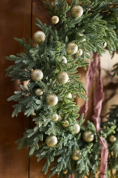 Terrain Shatterproof Mini Bauble Garland In Green