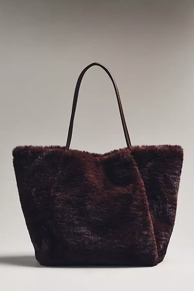By Anthropologie The Hollace Tote: Faux Fur Edition In Neutral