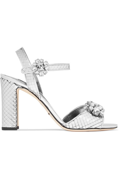 dolce and gabbana silver heels