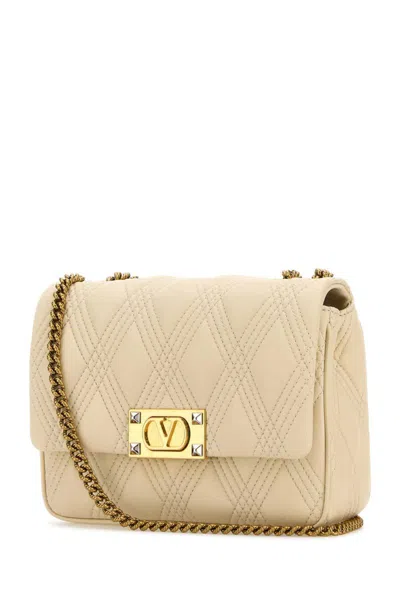 Valentino Garavani Valentino Quilted Nappa Leather Shoulder Bag In Neutrals
