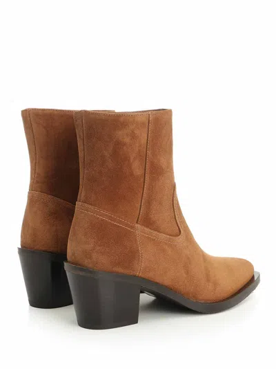Stuart Weitzman Suede Block Heel Ankle Boots In Multi
