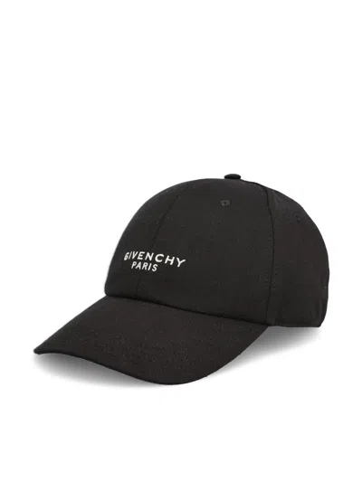 Givenchy Round Visor Cap With Embroidered Logo In Black