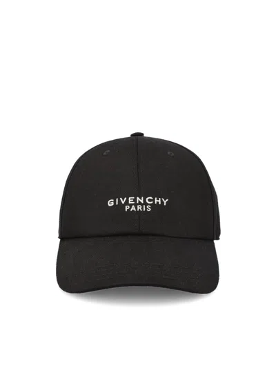 Givenchy Round Visor Cap With Embroidered Logo In Black