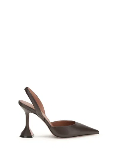 Amina Muaddi Women Holli 95mm Pointed Slingback Pumps In Brown