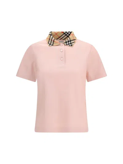 Burberry Polo Shirts In Pink