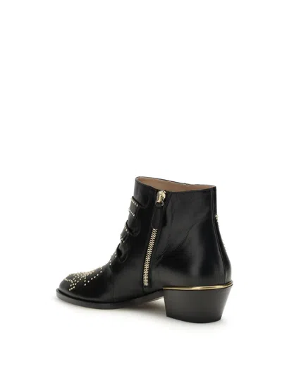 Chloé Women Susan Leather Boots In Black