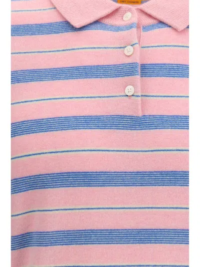 Guest In Residence Striped Three-button Polo Shirt In Multi