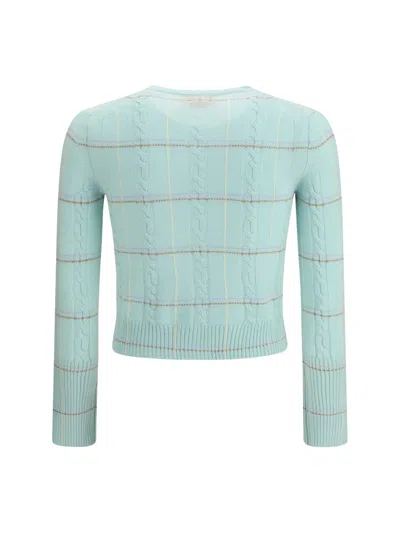 Guest In Residence Jane Check-cable Cardigan In Blue