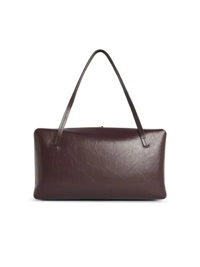 Jil Sander Large 'goji Pillow' Brown Leather Bag In Pattern
