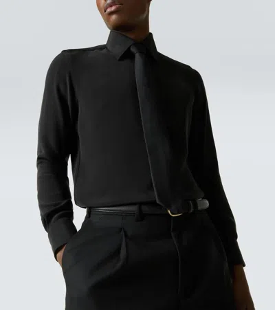 Thom Sweeney Silk Shirt In Black