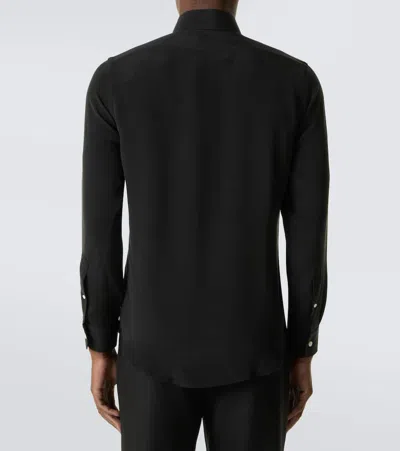 Thom Sweeney Silk Shirt In Black