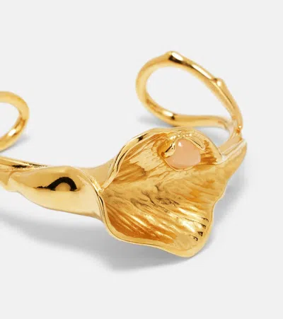 Chloé Flower Soul Embellished Cuff Bracelet In Gold