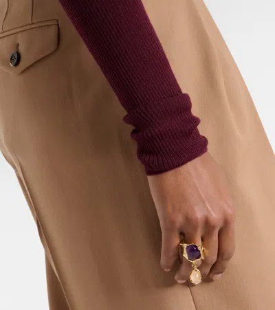 Chloé Flower Soul Embellished Ring In Gold