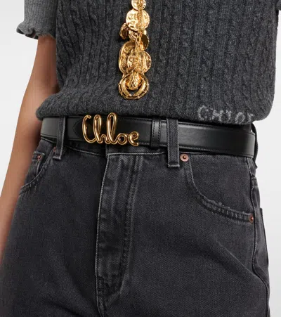 ICONIC缀饰皮革腰带