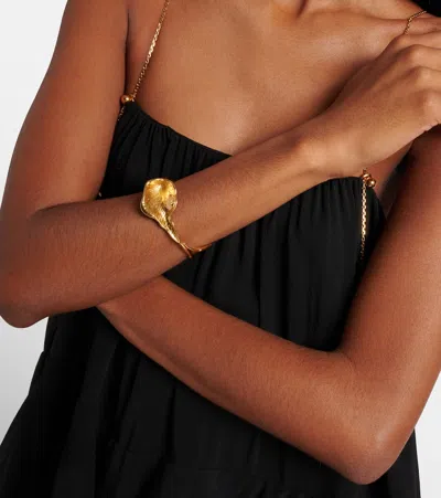 Chloé Flower Soul Embellished Cuff Bracelet In Gold