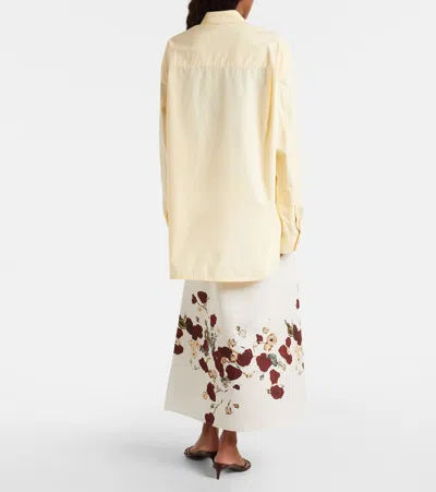 Khaite Goya Cotton Poplin Shirt In Yellow