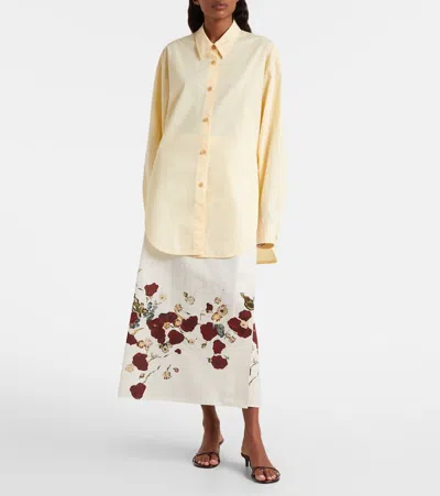 Khaite Goya Cotton Poplin Shirt In Yellow