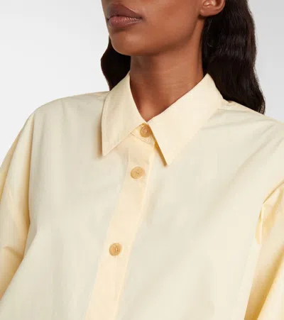 Khaite Goya Cotton Poplin Shirt In Yellow