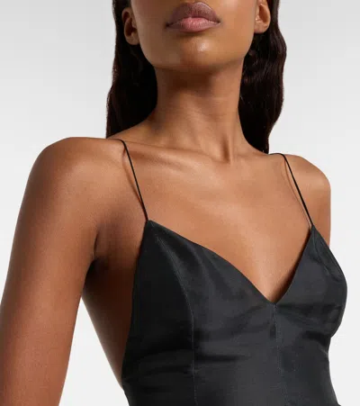 Khaite Colette Silk Tulle Midi Dress In Black