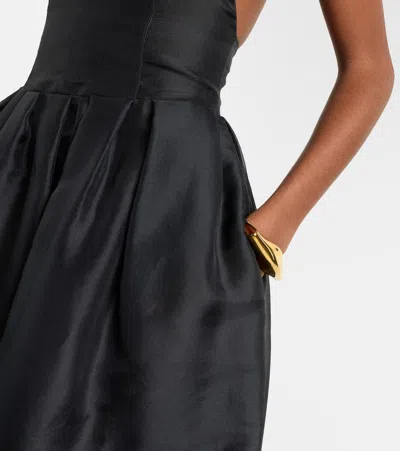 Khaite Colette Silk Tulle Midi Dress In Black