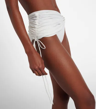Christopher Esber Orbit Ruched Bikini Bottoms In White