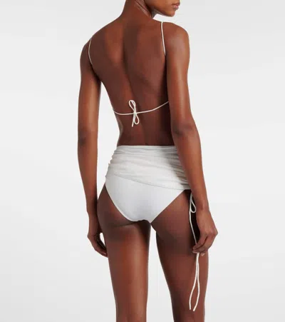 Christopher Esber Orbit Ruched Bikini Bottoms In White