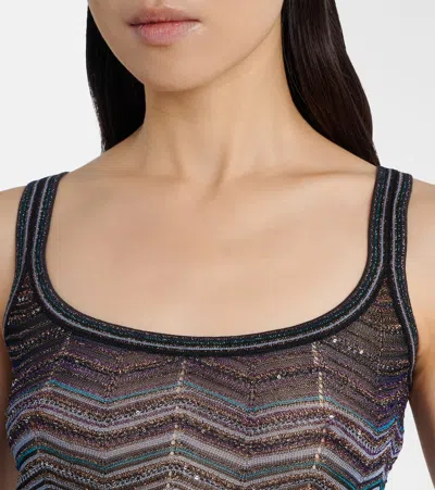 Missoni Zig Zag Lamé Top In Black
