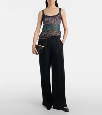 Missoni Zig Zag Lamé Top In Black