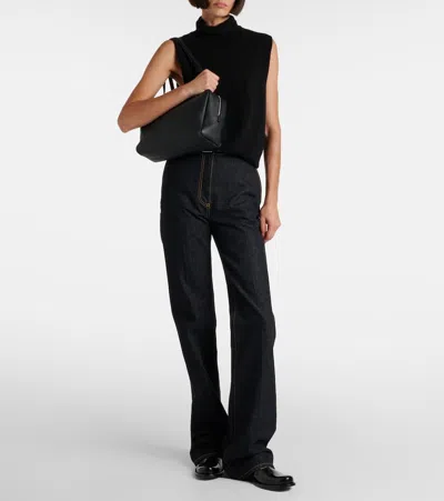 The Row Astra Leather Shoulder Bag In Pink