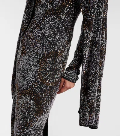 Rabanne Embellished Caped Gown In Multi