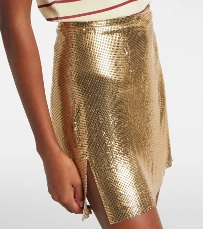 Rabanne Chainmail Miniskirt In Gold