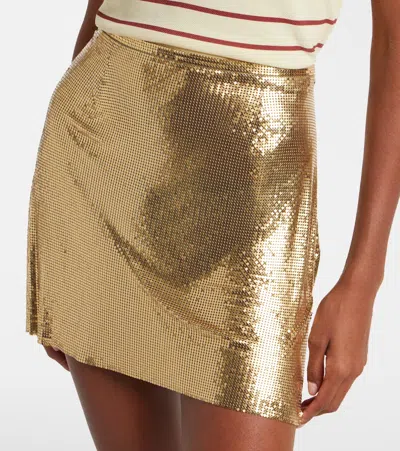 Rabanne Chainmail Miniskirt In Gold