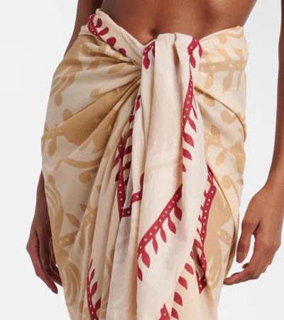 Johanna Ortiz Prismatic Flow Cotton Beach Cover-up In Brown