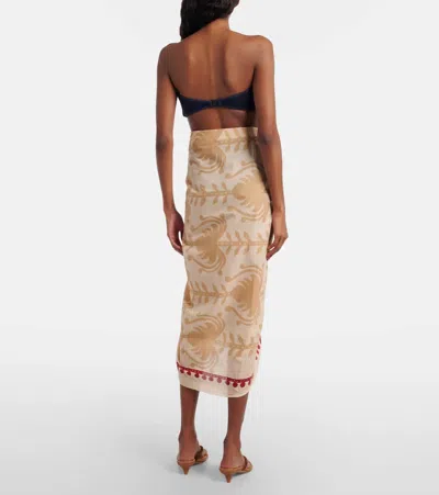 Johanna Ortiz Prismatic Flow Cotton Beach Cover-up In Brown