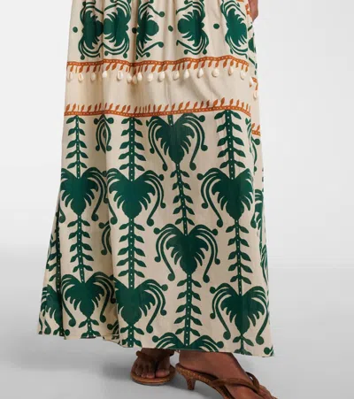 Johanna Ortiz Keeper Cotton Poplin Maxi Dress In Green